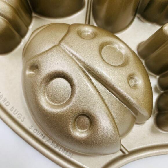 WILLIAMS-SONOMA Nordic Ware Backyard Cakelet Pan 5 Cups Gold Baking Mold USA NWT - Picture 6 of 10